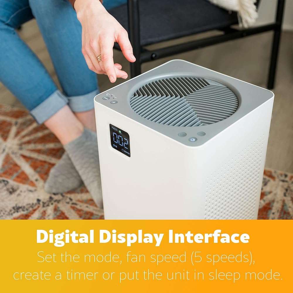 Kenmore PM2010 Air Purifiers with H13 True HEPA Filter, Covers Up to 1200 Sq.Foot, 24db SilentClean 3-Stage HEPA Filtration System, 5 Speeds for Home Large Room, Kitchens & Bedroom, PM2010 - Image 7
