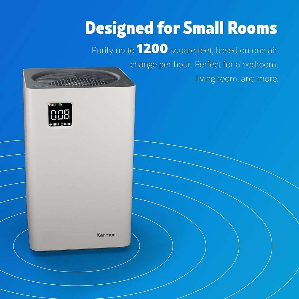 Kenmore PM2010 Air Purifiers with H13 True HEPA Filter, Covers Up to 1200 Sq.Foot, 24db SilentClean 3-Stage HEPA Filtration System, 5 Speeds for Home Large Room, Kitchens & Bedroom, PM2010 - Image 9
