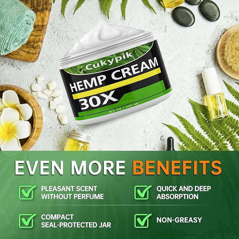 JUYIHEAL Hemp Cream 8.5oz, Natural Soothing Topical Cream, with Arnica,MSM, Turmeric, Menthol, Aloe - Image 7