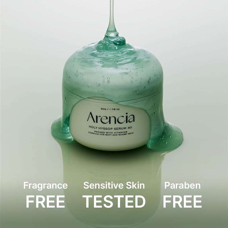 Arencia Glow Hyssop Overnight Face Mask Serum - hydrating & Anti-Aging Serum for younger looking Korean Glass Skin, Vitamin A, C, E, Niacinamide, Peptide - Image 7