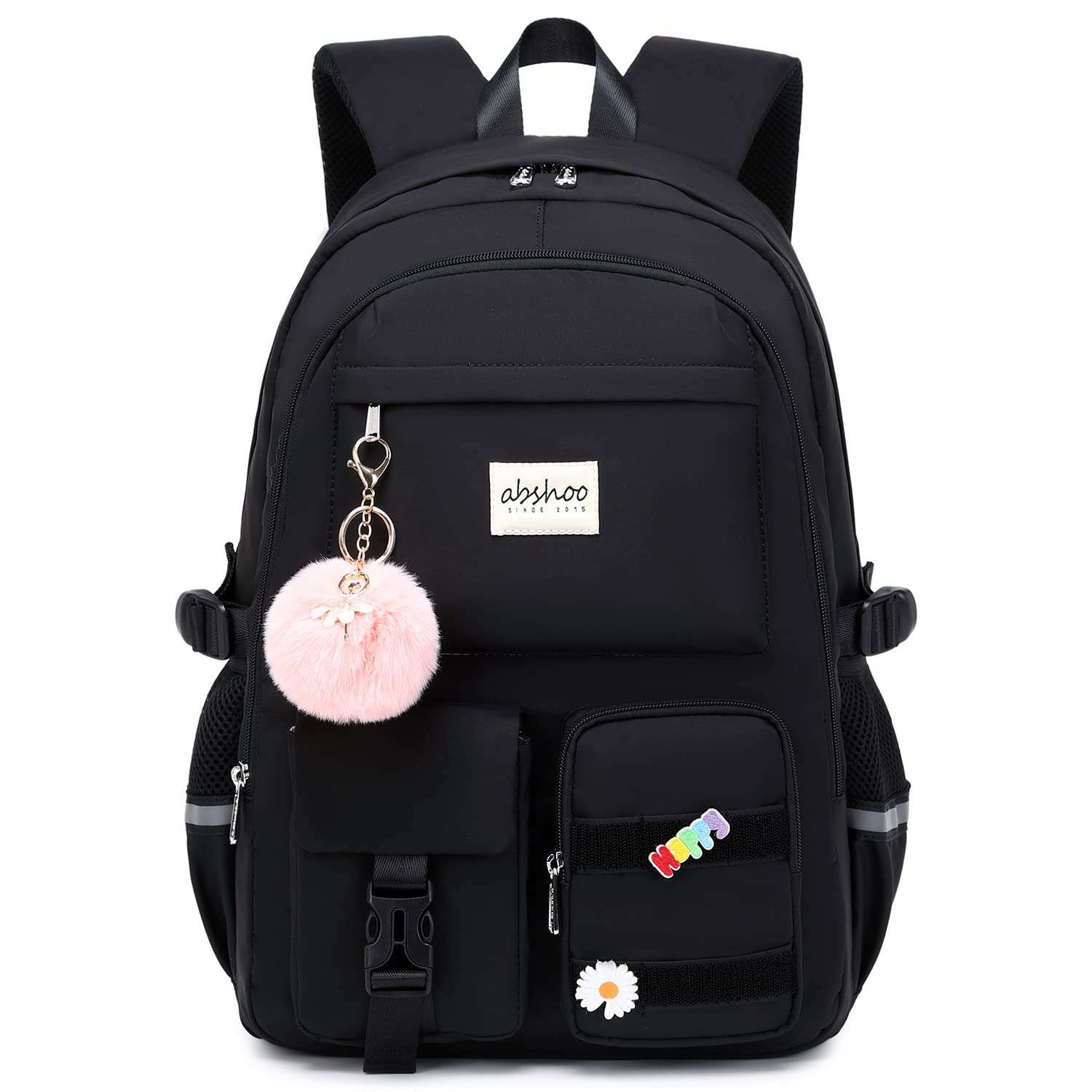 abshoo Big Student Laptop Backpack For College Women Middle High School Teen Girls Bookbag Travel Daypack (Black) | For College - Image 1