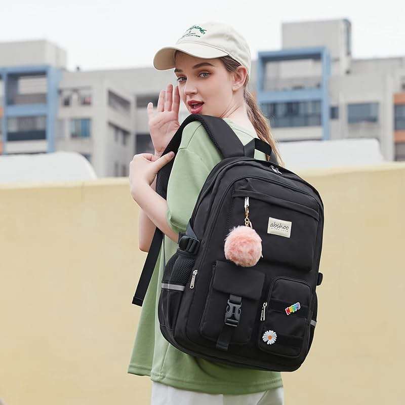 abshoo Big Student Laptop Backpack For College Women Middle High School Teen Girls Bookbag Travel Daypack (Black) | For College - Image 2
