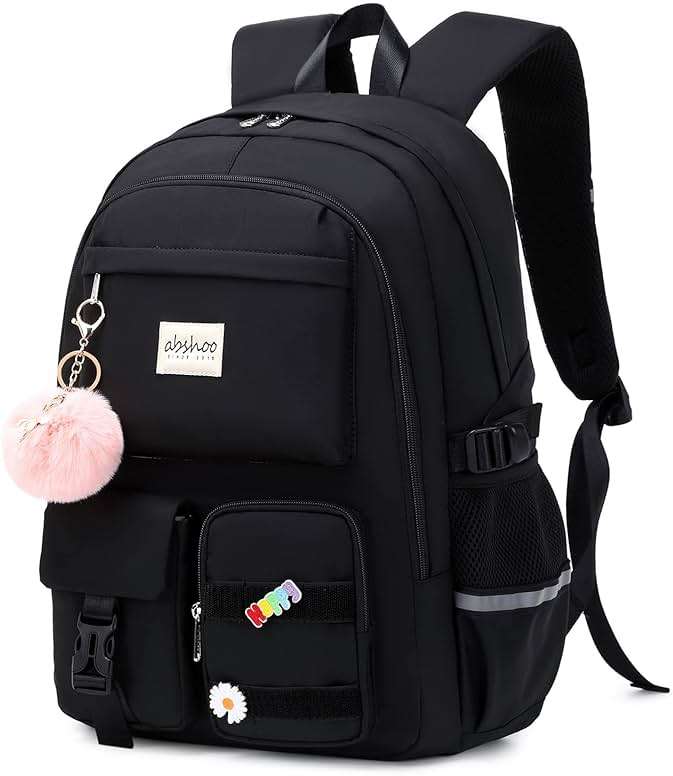 abshoo Big Student Laptop Backpack For College Women Middle High School Teen Girls Bookbag Travel Daypack (Black) | For College - Image 4