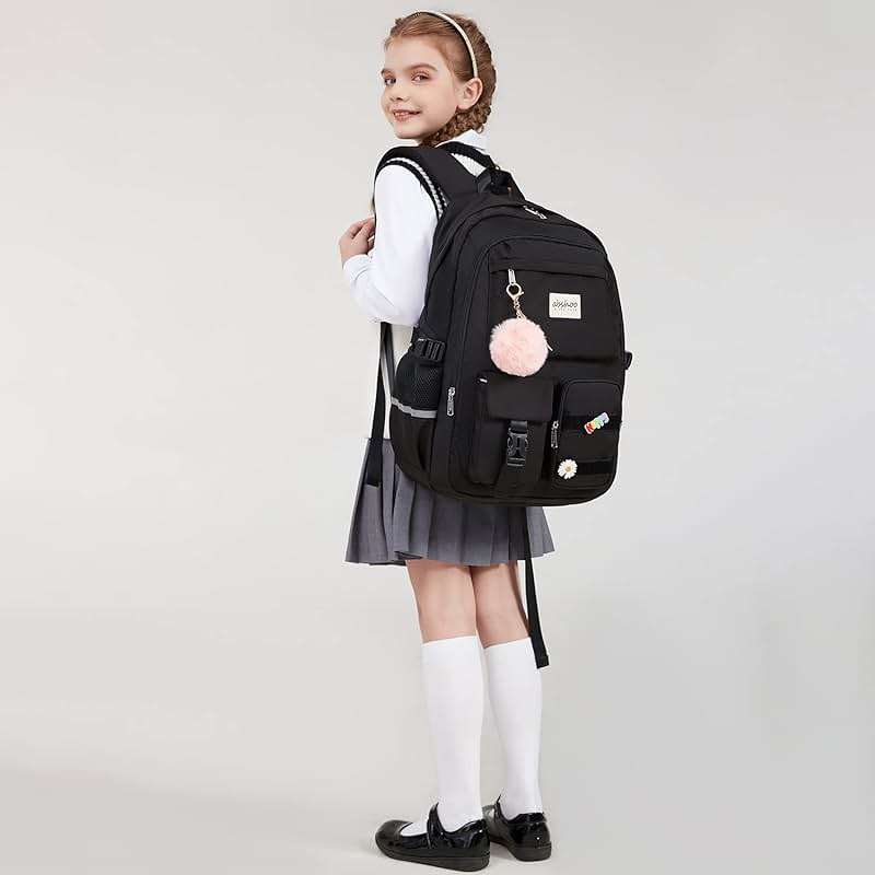 abshoo Big Student Laptop Backpack For College Women Middle High School Teen Girls Bookbag Travel Daypack (Black) | For College - Image 9