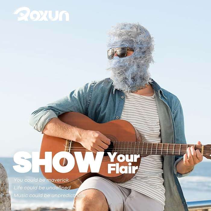 ROXUN Distressed Ski Mask Balaclava, Yeat Shiesty Fluffy Knitted Full Face Mask for Men/Women - Image 7