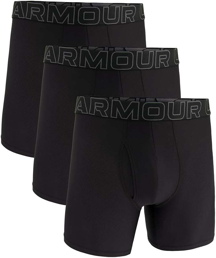 Under Armour 3-Pack Performance Tech Mesh Solid 6" Boxer Briefs - Image 3