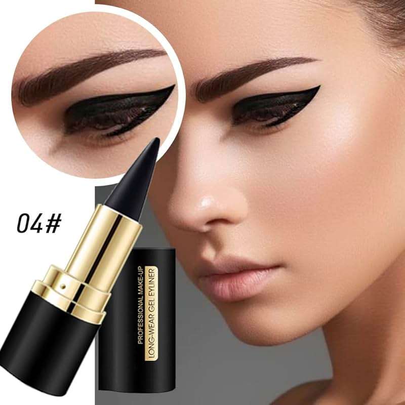 Kaely 2Pcs Gel Eyeliner Pencil, Natural Black Eyeliner Cream, Liquid Eye Liner Pencils for Older Women Waterproof, Smoky Eyeshadow Palette Goth Halloween Makeup Kit, delineador de ojos contra el agua - Image 3