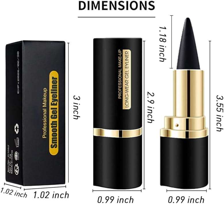 Kaely 2Pcs Gel Eyeliner Pencil, Natural Black Eyeliner Cream, Liquid Eye Liner Pencils for Older Women Waterproof, Smoky Eyeshadow Palette Goth Halloween Makeup Kit, delineador de ojos contra el agua - Image 7