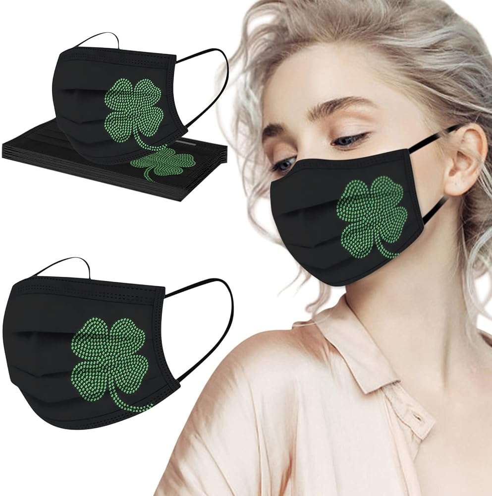 50Pcs Neon Face Masks for Adults Disposable Butterfly Skin Care Holiday Women Heart Print Non Woven Anti-Dust - Image 4