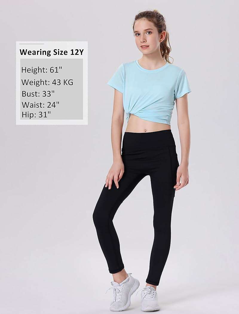 EXARUS Girls Athletic Shirts Quick Dry T Shirts Short Sleeve Tee Workout Activewear Soccer Sports Tops for Tween Kids - Image 6