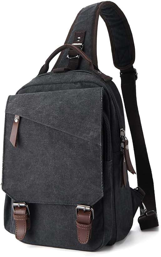 Messenger bag for Men,Small Sling Crossbody Backpack Shoulder Bag for Men Women,canvas Strap Backpack Sling Bag - Image 4