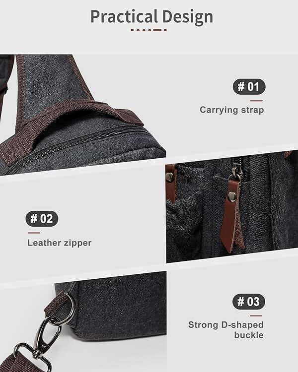 Messenger bag for Men,Small Sling Crossbody Backpack Shoulder Bag for Men Women,canvas Strap Backpack Sling Bag - Image 6