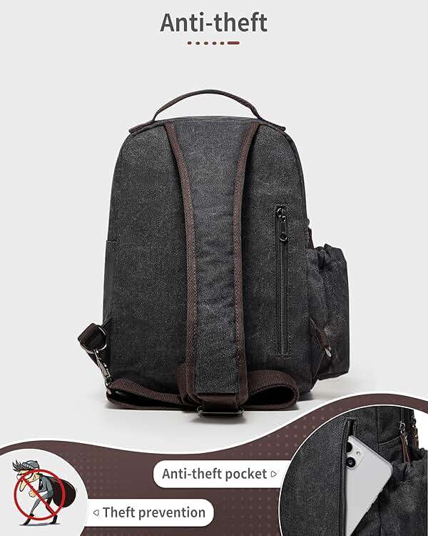 Messenger bag for Men,Small Sling Crossbody Backpack Shoulder Bag for Men Women,canvas Strap Backpack Sling Bag - Image 8