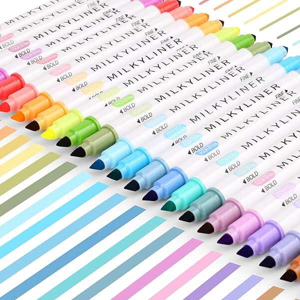 HANKU Pastel Highlighters, 24Pcs No Bleed Bible Highlighters Assorted Colors, Dual Tip Unique Retro Colors, Quick Dry Aesthetic Highlighters Markers for Bible Journals Planners Books Notes - Image 1