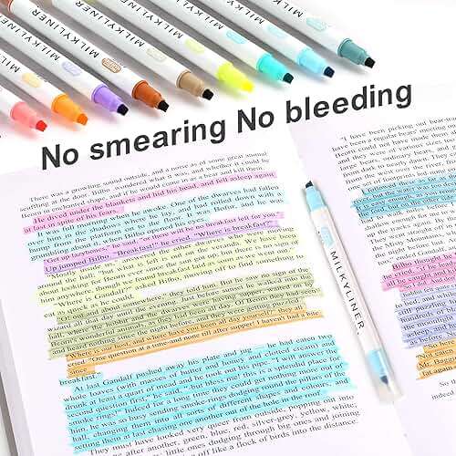 HANKU Pastel Highlighters, 24Pcs No Bleed Bible Highlighters Assorted Colors, Dual Tip Unique Retro Colors, Quick Dry Aesthetic Highlighters Markers for Bible Journals Planners Books Notes - Image 6