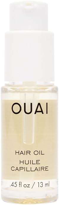 OUAI Hair Oil Travel Size - Hair Heat Protectant Oil for Frizz Control - Adds Shine and Smooths Split Ends - Color Safe Formula - Paraben, Phthalate and Sulfate Free (0.45 oz) - Image 1