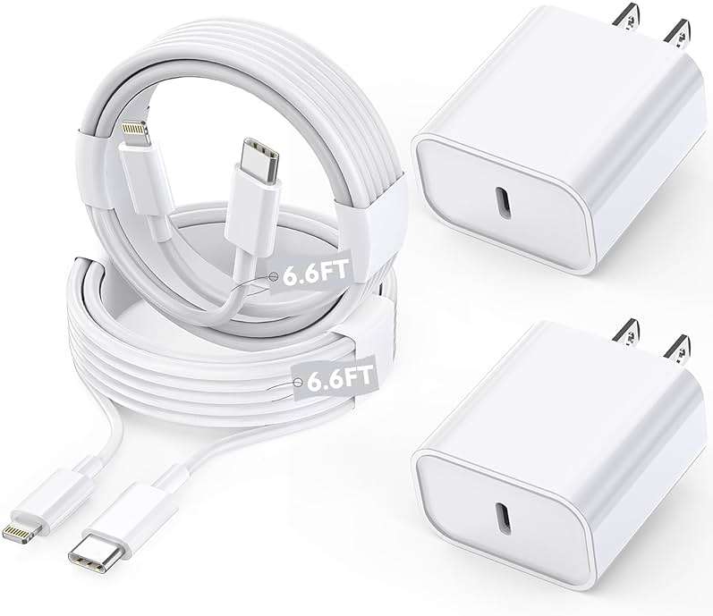 Long Apple iPhone Fast Charger,Fast Charging i Phone 2Pack PD Type C Wall Charger Fast Charging Phone Adapter 6FT USB-C to Lightning Cable Apple Chargers for iPhone 14/13/12/Pro/Max/11/XR/X/8/SE/iPad - Image 1