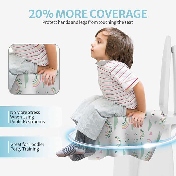 Blissful Diary 20 Pcs Toilet Seat Covers Disposable for Toddlers & Adults, Extra Large Waterproof, Portable Package for Travel, Kids Potty Training - Image 4