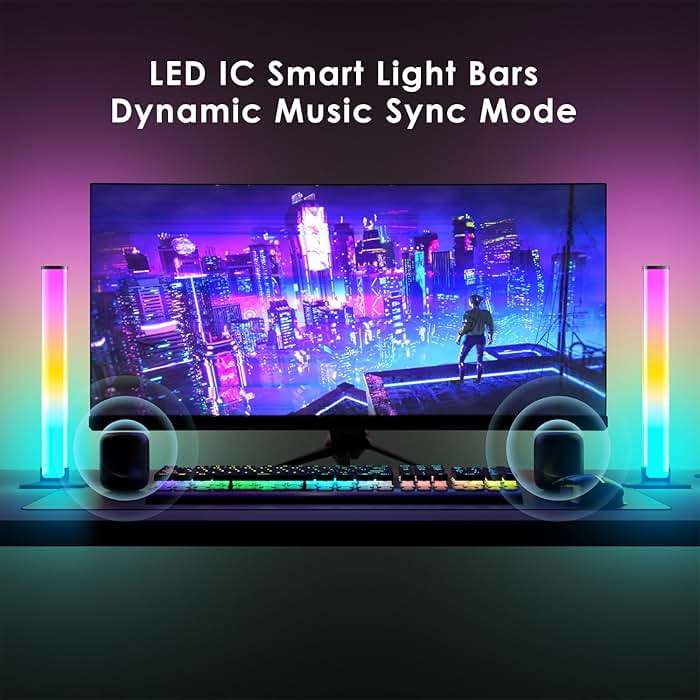 Barhootao RGB Light Bar,Smart LED Light Bar for Room,16 Million Colors,Three Control Modes,Dynamic Music Sync Mode,213 Preset Modes,USB Interface（Without Adapter） - Image 3