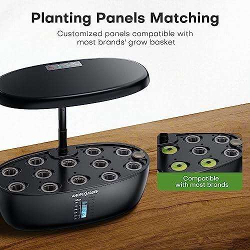 Ahopegarden Indoor Garden Hydroponics Growing System: 12 Pods Plant Germination Kit Garden Kit Growth Lamp Countertop with LED Grow Light Hydrophonic Planter Grower Harvest Vegetable Lettuce - Image 2