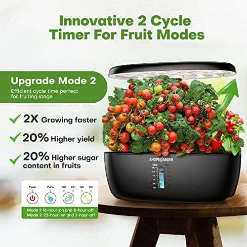 Ahopegarden Indoor Garden Hydroponics Growing System: 12 Pods Plant Germination Kit Garden Kit Growth Lamp Countertop with LED Grow Light Hydrophonic Planter Grower Harvest Vegetable Lettuce - Image 6