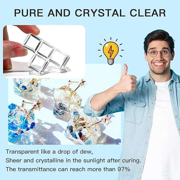 JDiction 400g UV Resin, New Formula Crystal Clear UV Resin Solar Cure Sunlight Activated Hard UV Resin Kit for Jewelry Making, Casting and Coating DIY Crafts - Image 2