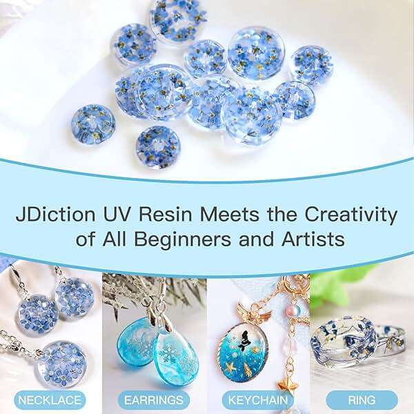 JDiction 400g UV Resin, New Formula Crystal Clear UV Resin Solar Cure Sunlight Activated Hard UV Resin Kit for Jewelry Making, Casting and Coating DIY Crafts - Image 8