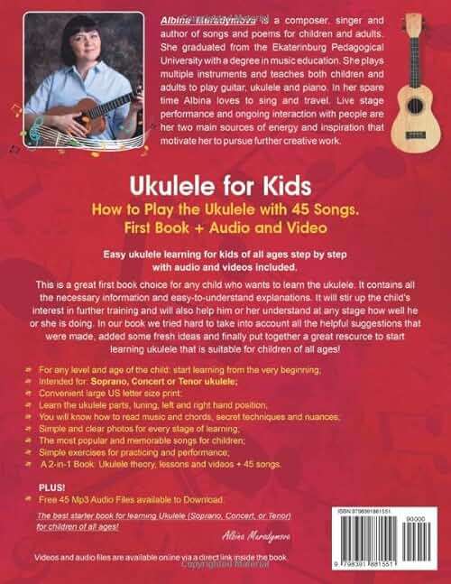 Ukulele for Kids: How to Play the Ukulele with 45 Songs. First Book + Audio and Video - Image 2