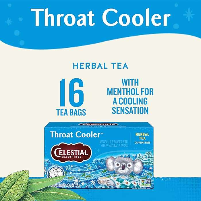 Celestial Seasonings Throat Cooler Herbal Tea, Caffeine Free, 16 Tea Bags Box - Image 3