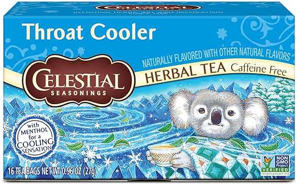 Celestial Seasonings Throat Cooler Herbal Tea, Caffeine Free, 16 Tea Bags Box - Image 5