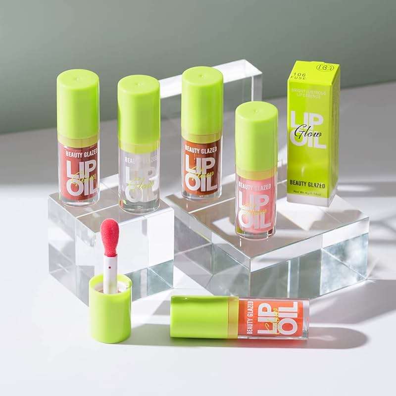 Beauty Glazed Big Brush Head Lip Oil, Ultra-Hydrating & Nourishing, Smooth Glossy Finish Lip Glow Oil, Shiny and Vegan Tinted Lip Gloss, Non-Sticky Formula (102# KISSY) - Image 8