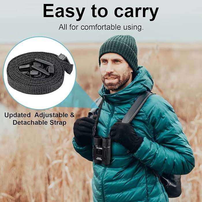 DRANBOL 12X25 Mini Pocket Binoculars for Adults Kids, Small Compact Binoculars for Bird Watching, Opera Concert - Image 7