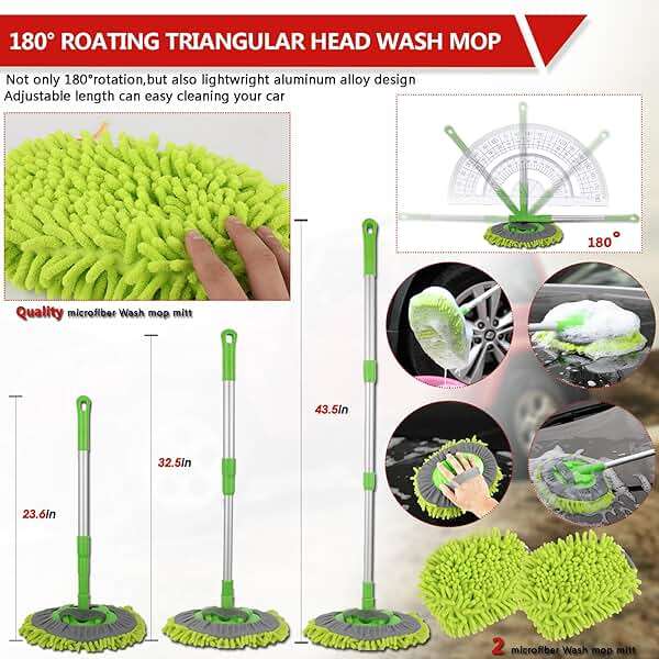 56Pcs Car Wash Cleaning Kit with Foam Gun, Car Wash Brush with Long Handle, Car Detailing Kit, Car Wheel Brush for Car Cleaning Supplies, Adjustable Hose Wash Sprayer-Quick Connector to Any Hose - Image 3