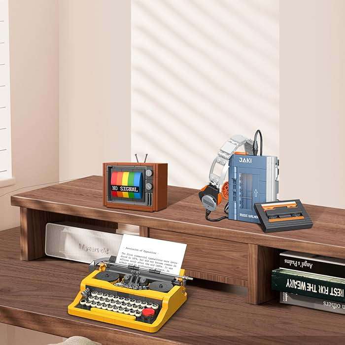 JMBricklayer Typewriter Walkman Television Building Toys 20131, Collectible Vintage Display Model Office Room Decor, Creative Hobbies Activity, Unique Gift Ideas for Adults Teens Kids(660 Pieces) - Image 2