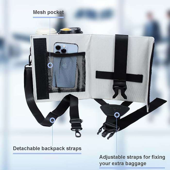 Bokelai Luggage Travel Cup Holder with Luggage Straps (20oz/24oz/ diameter less than 3.15") Free Hand Drink Caddy Beverage Holder Fits Roll on Suitcase Handles Light Grey - Image 4