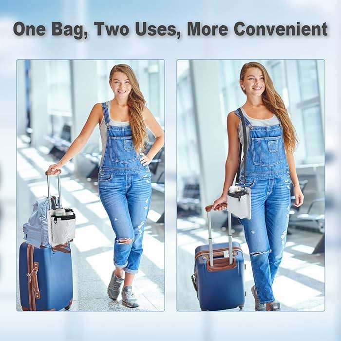 Bokelai Luggage Travel Cup Holder with Luggage Straps (20oz/24oz/ diameter less than 3.15") Free Hand Drink Caddy Beverage Holder Fits Roll on Suitcase Handles Light Grey - Image 6