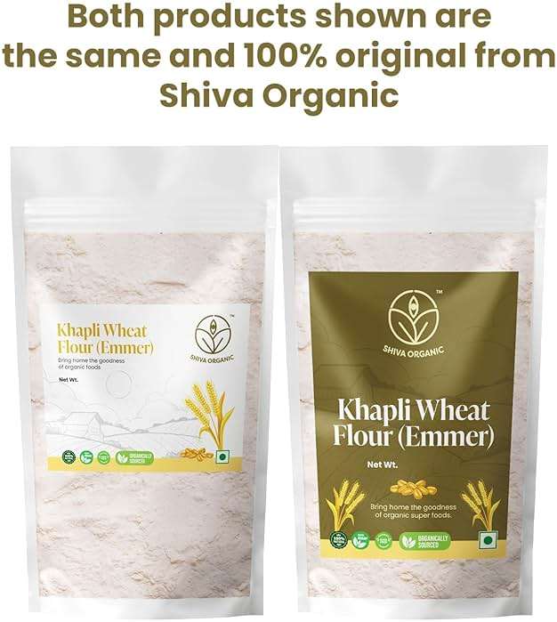 Shiva Organic Raw Khapli Wheat Atta 52.91 oz (1.5kg) – Ancient Emmer Stone Ground Flour | Low Gluten Index and Rich Bran Whole Grain Baking Pack - Image 3