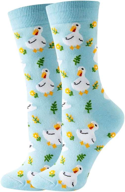 wotemlur Fun Colorful Socks Patterned Funky Happy Women Crew Cute Sock Combed Cotton Stockings - Image 1