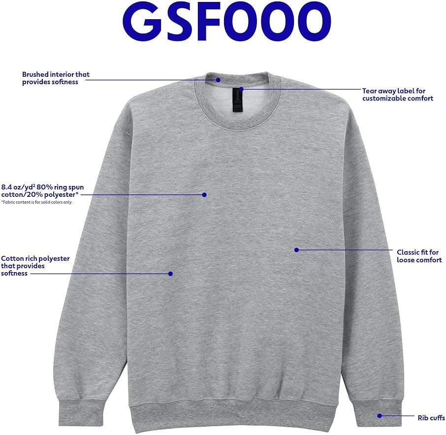 Gildan Adult Softstyle Crewneck Sweatshirt, Style GSF000 - Image 4