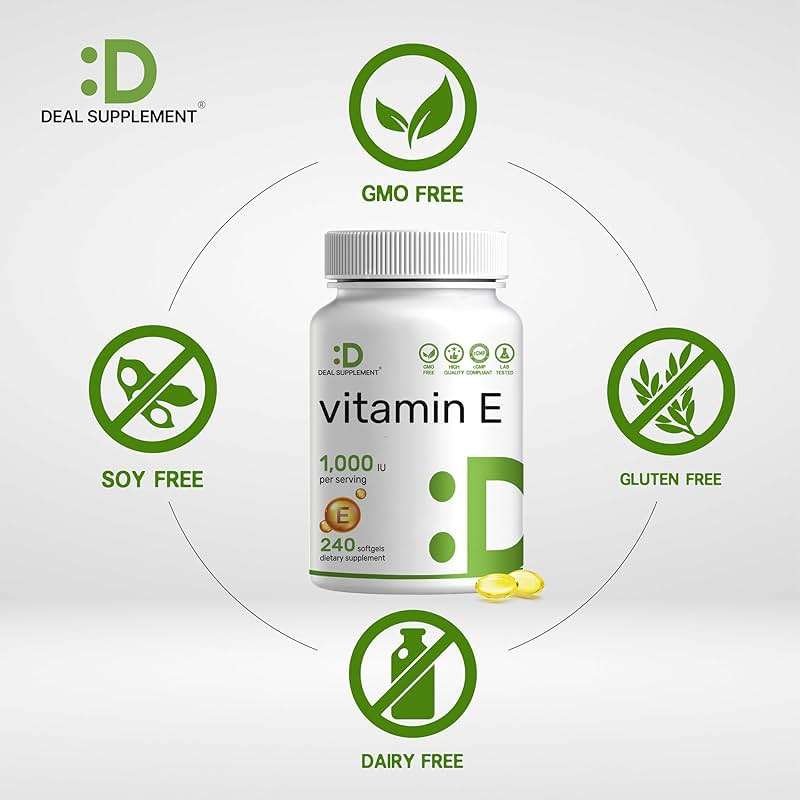 Vitamin E Supplements, 1,000 IU Per Serving, 240 Softgels – Extra Strength Antioxidant Protection – Bioavailable Stable Form – Skin, Heart, Brain, & Immune Support – Non-GMO - Image 3