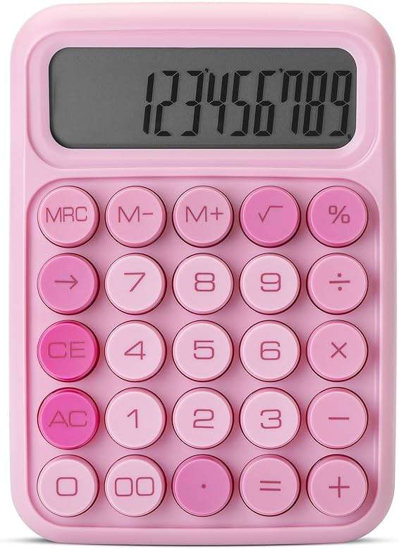 Mr. Pen- Mechanical Switch Calculator, 12 Digit Large LCD Display, Pink with Big Buttons, Mechanical Switch Calculator for Home, School, Office - Image 9