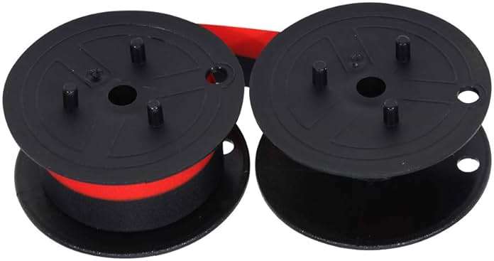 Bigger Replacement for Porelon 11216 Universal Twin Spool Calculator Ribbon for Nukote BR80c, Sharp EL-1197PIII, Dataproducts R3027, Casio DR-210R, Canon MP11DX MP25DV, Black and Red, 3 Pack - Image 2