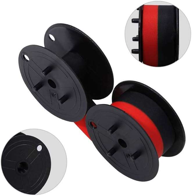 Bigger Replacement for Porelon 11216 Universal Twin Spool Calculator Ribbon for Nukote BR80c, Sharp EL-1197PIII, Dataproducts R3027, Casio DR-210R, Canon MP11DX MP25DV, Black and Red, 3 Pack - Image 4