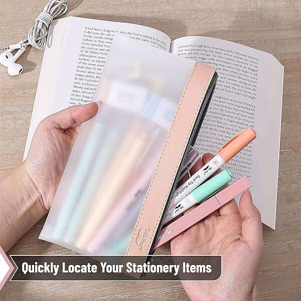 Mr. Pen- Clear Pencil Pouch, 8.50"x4.25", 3 Pack, Durable TPU Material, Medium Water-Resistant Pencil Bags with Smooth Zipper, Multipurpose Clear Pouch for Stationery, School, Office, Travel Supplies - Image 4