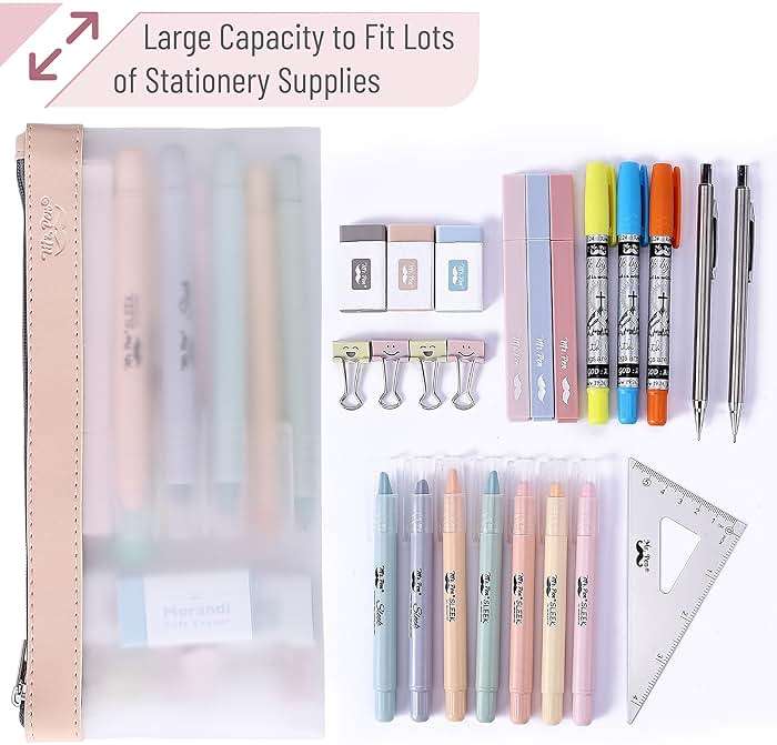 Mr. Pen- Clear Pencil Pouch, 8.50"x4.25", 3 Pack, Durable TPU Material, Medium Water-Resistant Pencil Bags with Smooth Zipper, Multipurpose Clear Pouch for Stationery, School, Office, Travel Supplies - Image 6