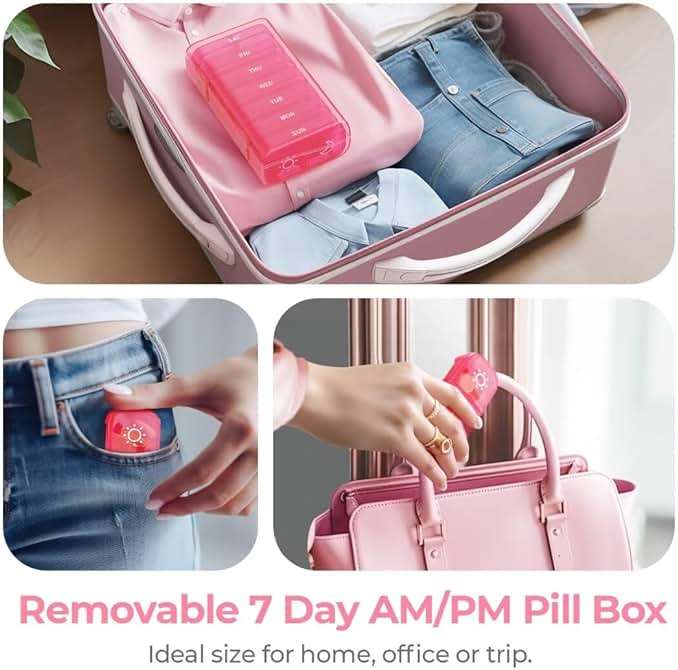 AUVON XL Weekly Pill Organizer 2 Times a Day, AM PM Pill Case with One-Side Large Opening for Easy to Use, Pill Box 7 Day Travel Medication Organizer for Medications, Vitamins, Fish Oils, Supplements - Image 5