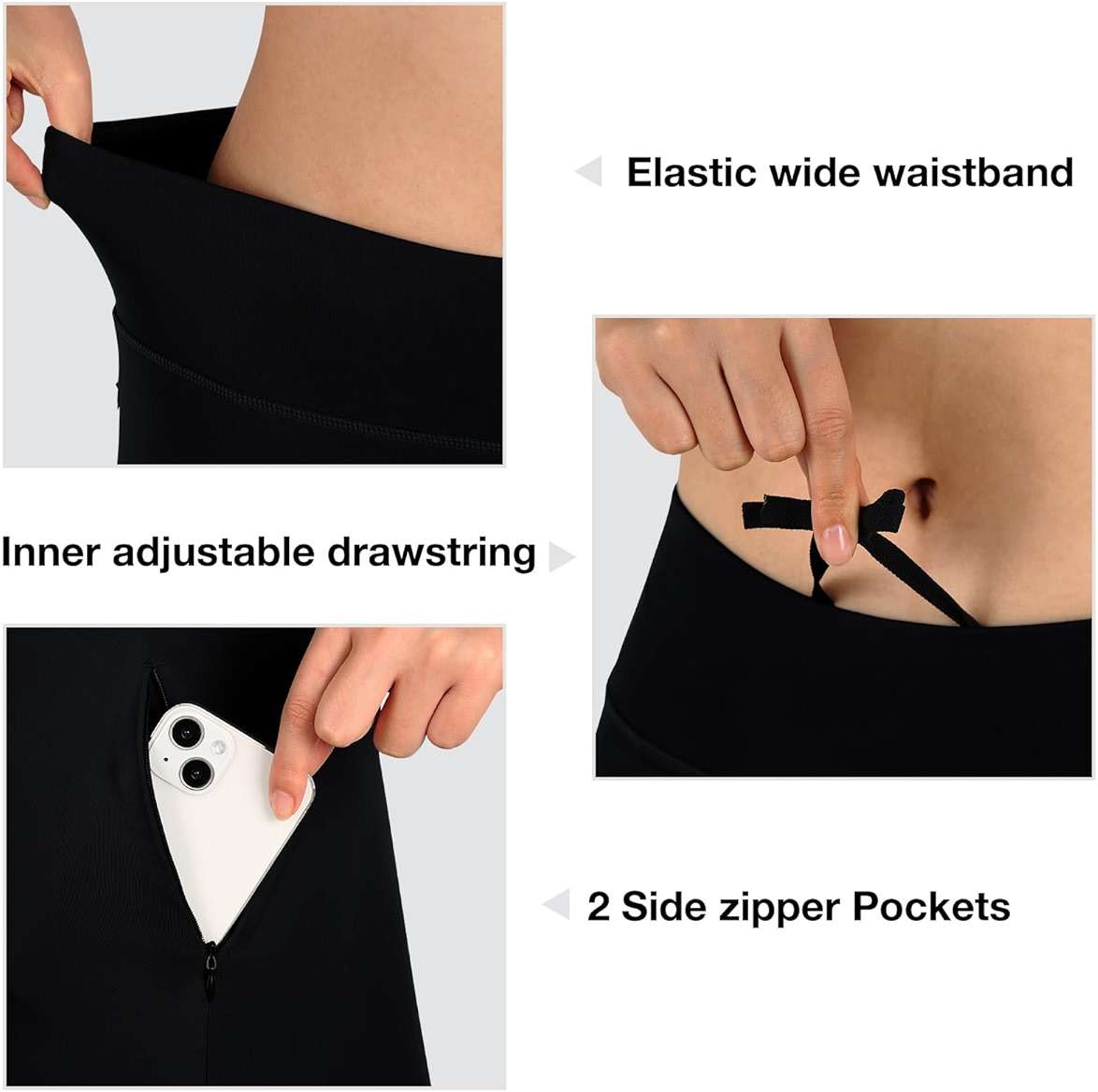 SPOEAR Women's Swim Skirts with Leggings 26" Midi Length Modest Long Skirted Bottom Swimwear with Zipper Pockets - Image 4