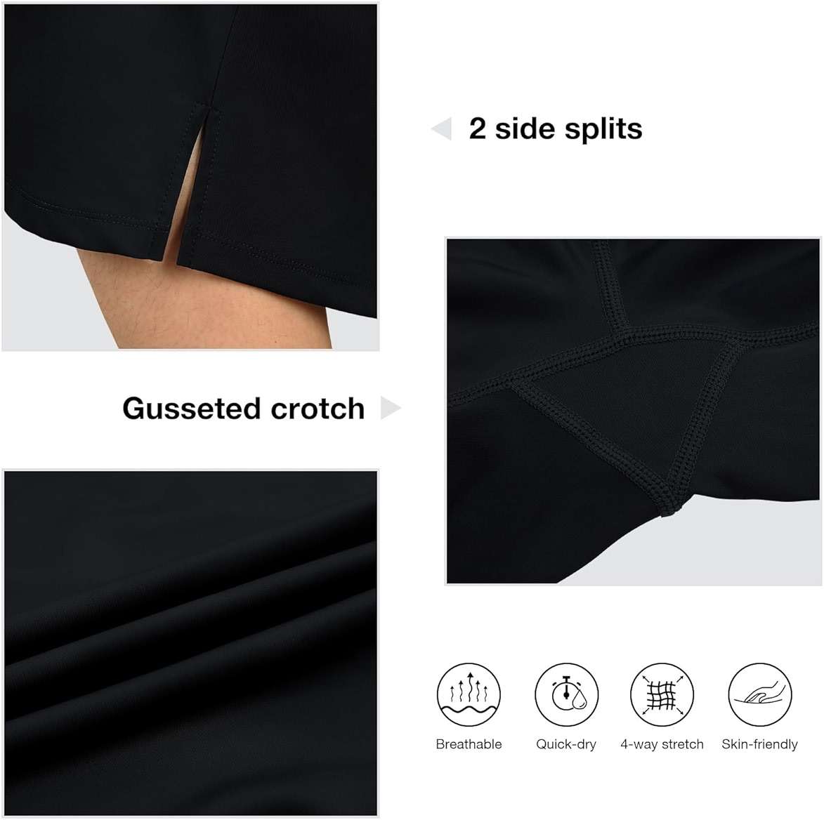 SPOEAR Women's Swim Skirts with Leggings 26" Midi Length Modest Long Skirted Bottom Swimwear with Zipper Pockets - Image 5