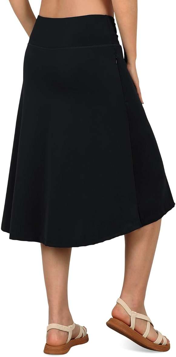 SPOEAR Women's Swim Skirts with Leggings 26" Midi Length Modest Long Skirted Bottom Swimwear with Zipper Pockets - Image 6