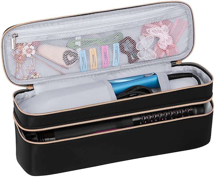 APOKE Double Layer Travel Case Compatible with Revlon One Step Hair Dryer Brush Original 1.0 & Plus 2.0, Portable Lightweight Carrying Case Storage Bag for All Brand Hot Tools Volumizer Hot Air Brush - Image 1